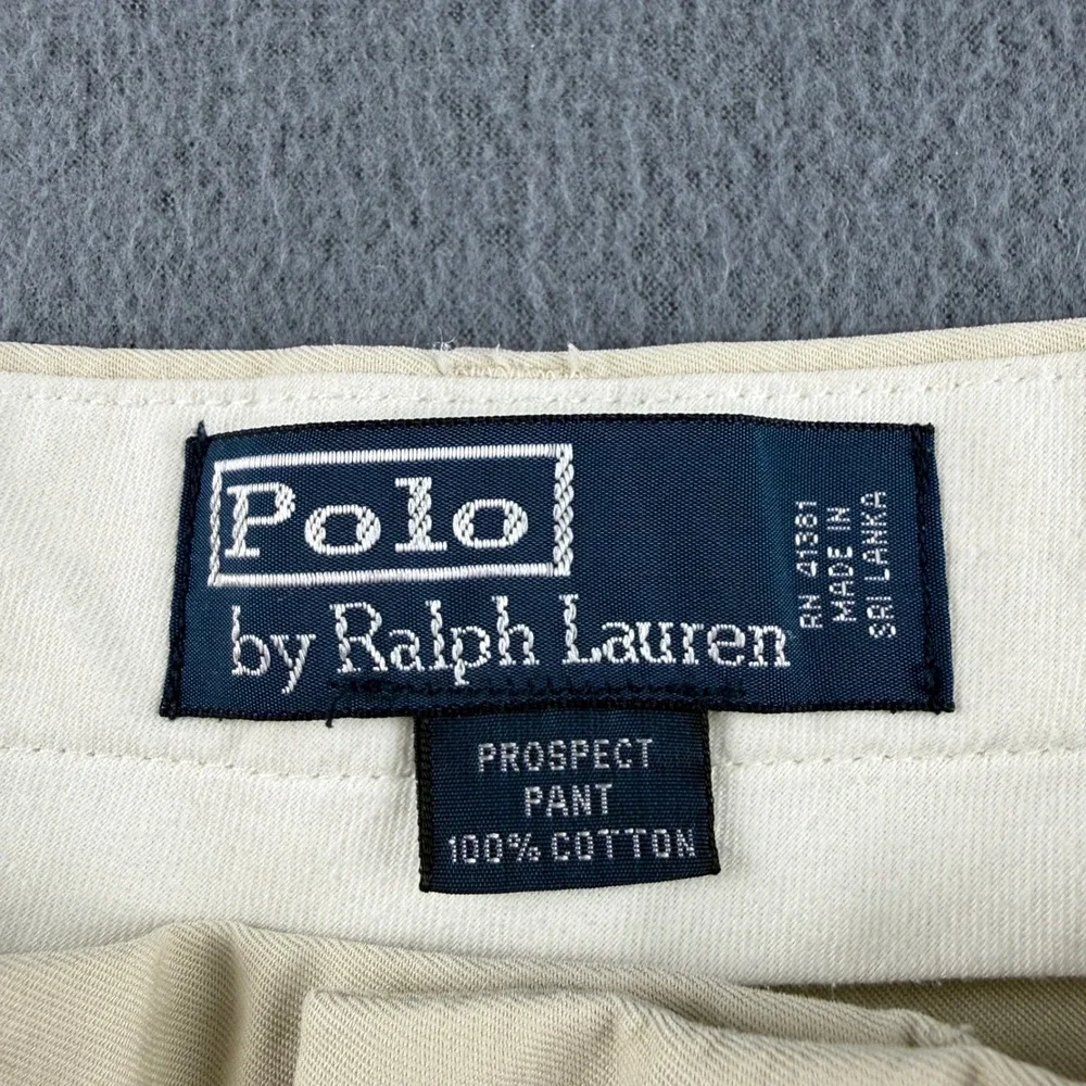 Vintage Polo Ralph Lauren Prospect Pants Men's 36x30 Beige Chino Straight Leg